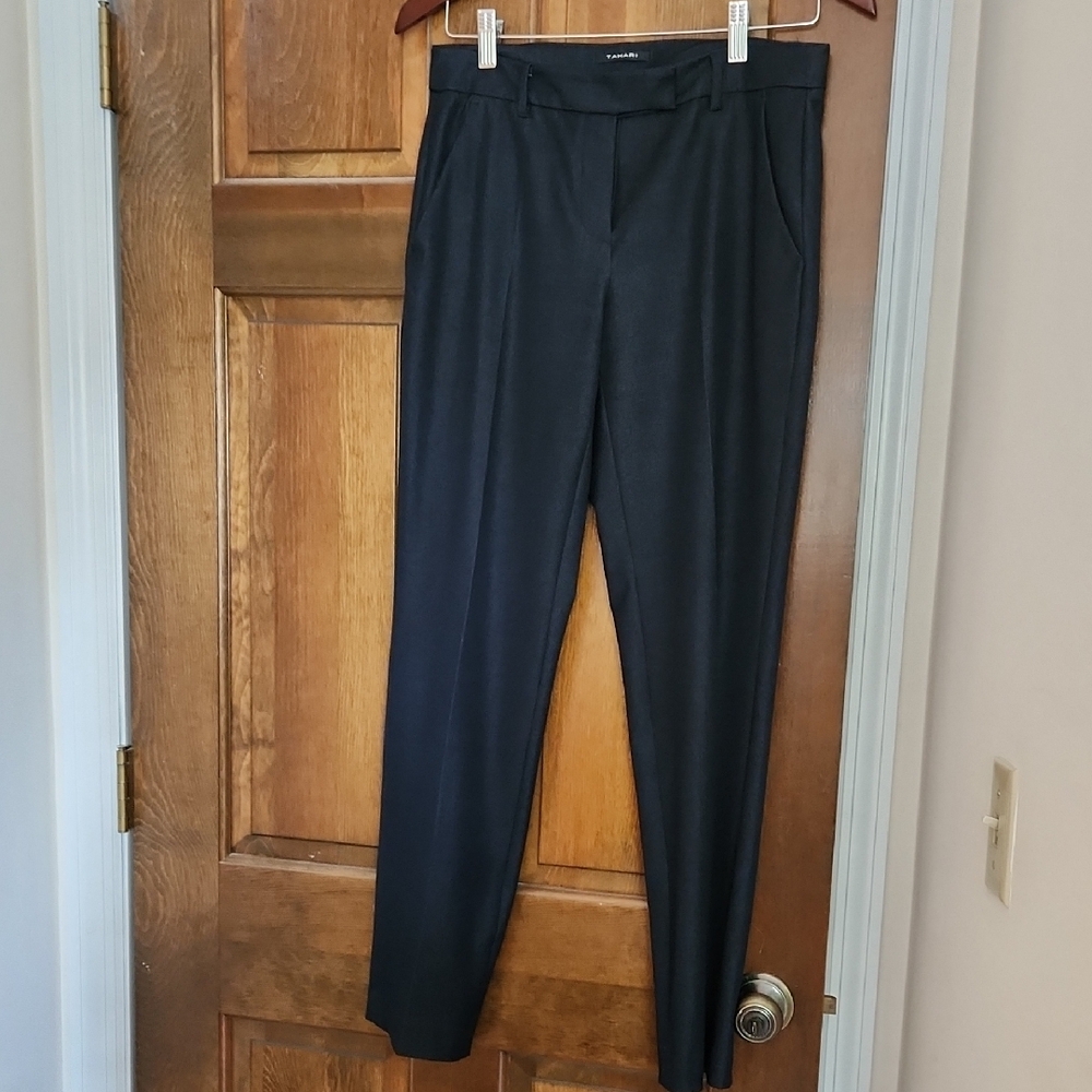 Tahari Dark Blue Straight-Leg Trousers